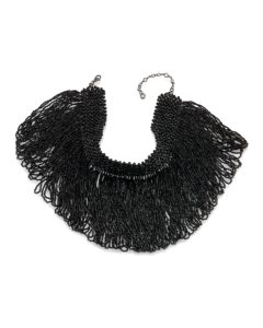 Carolee Beaded Fringe Choker Necklace- A Statement necklace that you can wear to lunch, dinner & dressy event. 12.5" with extension |FashionDigest Shop Here